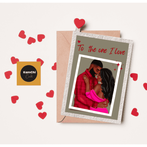 Black Couple Valentines Day Card, Black Love, Thank You For Loving Me, Black Couple Anniversary Card, Afrocentric, Black Greeting Card