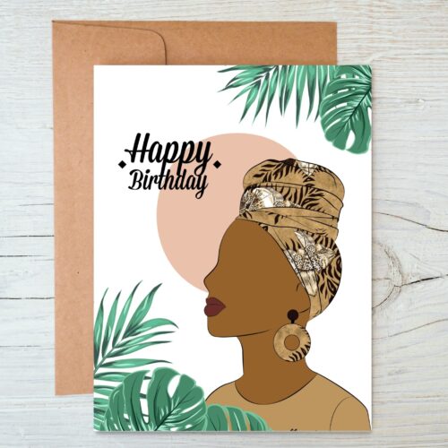 Black Girl black greeting card