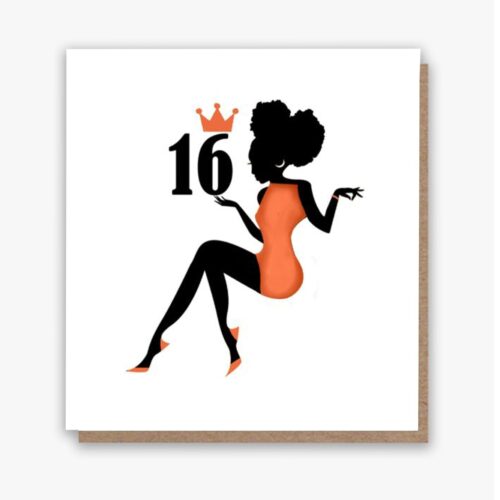 Birthday Queen - Afro puffs (orange) - Ages 16, 17, 18, 20, 21, 30, 40