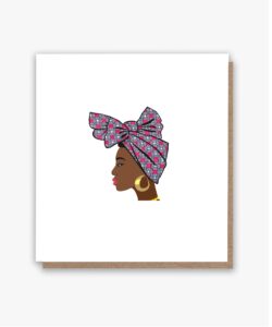 Ankara Bow Headwrap Queen Birthday Card!