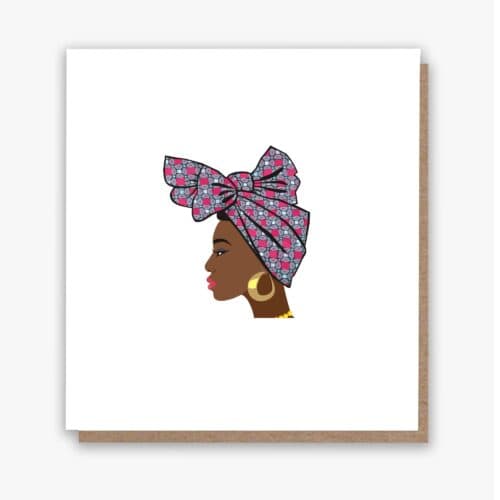 Ankara Bow Headwrap Queen Birthday Card!