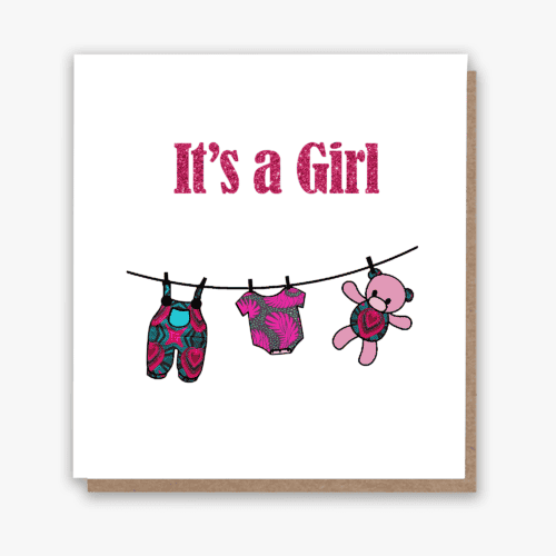 Ankara New Baby Girl Greeting Card!