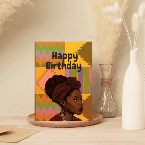 Queen Esther Birthday Card (Kente design)