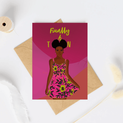 🎈 "Finally a Teen" Birthday Card for Girls 🎈