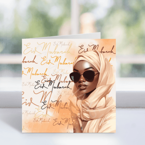 Greeting card - Eid Mubarak woman in hijab