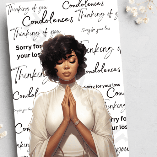 Sympathy card - woman praying