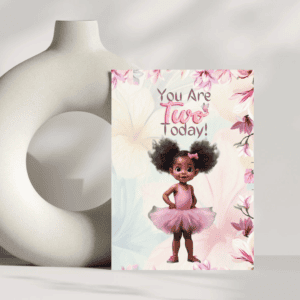 🩰 "Twirling Dreams" Ballerina Card 🩰(Two and Three for Mixed-race/Biracial Girls)