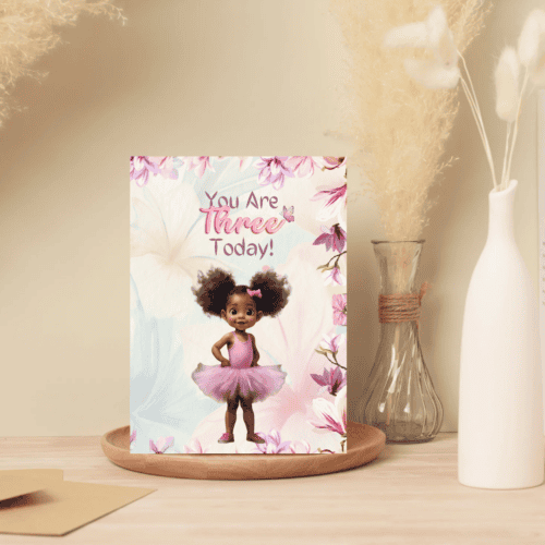 🩰 "Twirling Dreams" Ballerina Card 🩰(Two and Three for Mixed-race/Biracial Girls) - 3