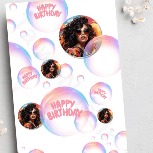 Birthday card - bubbles