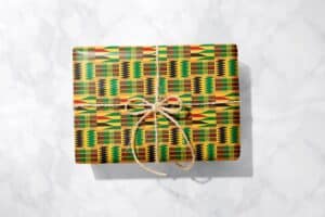 Vibrant Yellow Kente Gift Wrap 1 Metre Roll