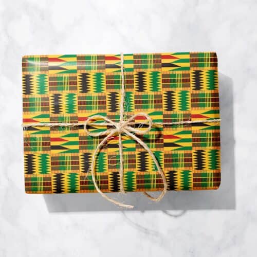 Vibrant Yellow Kente Gift Wrap 1 Metre Roll