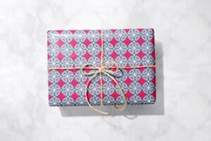 Pink and Blue Geometric Diamond Gift Wrap 1 Metre Roll