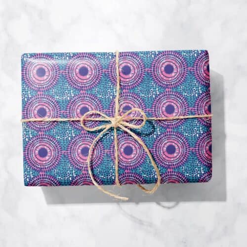 Pink Ankara Circles Gift Wrap 1 Metre Roll