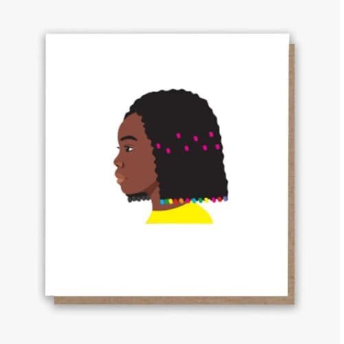 Black Girl Rainbow Braids Card