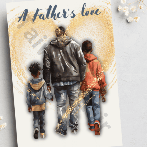 Father's day card - Father with sons