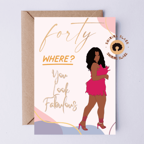 40th Birthday Card - Black Woman Milestone Birthday Card