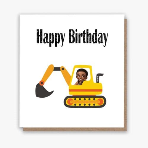 Digger Little Boy Birthday Card!