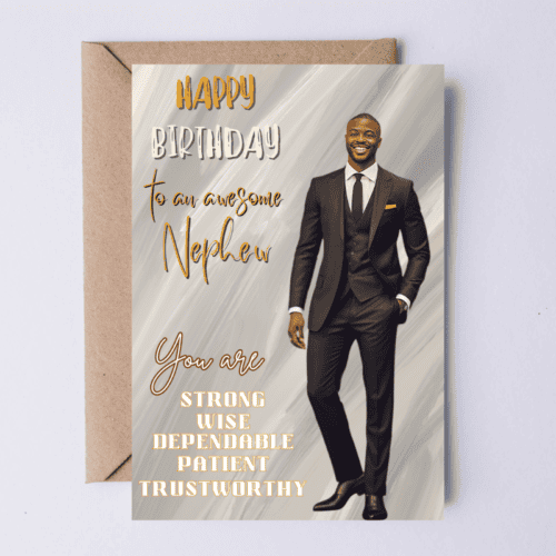 Black Man Birthday card for Brother, Nephew, Friend Personalised cards