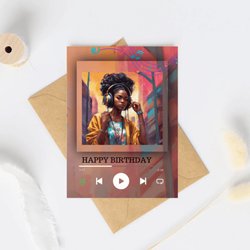 Musical girl Birthday Card