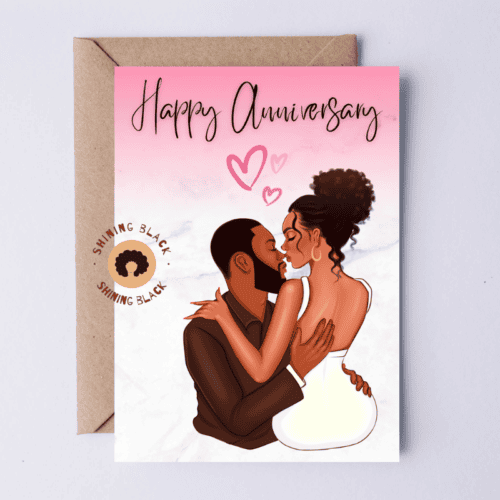 Black Couple, Black Love Anniversary Card