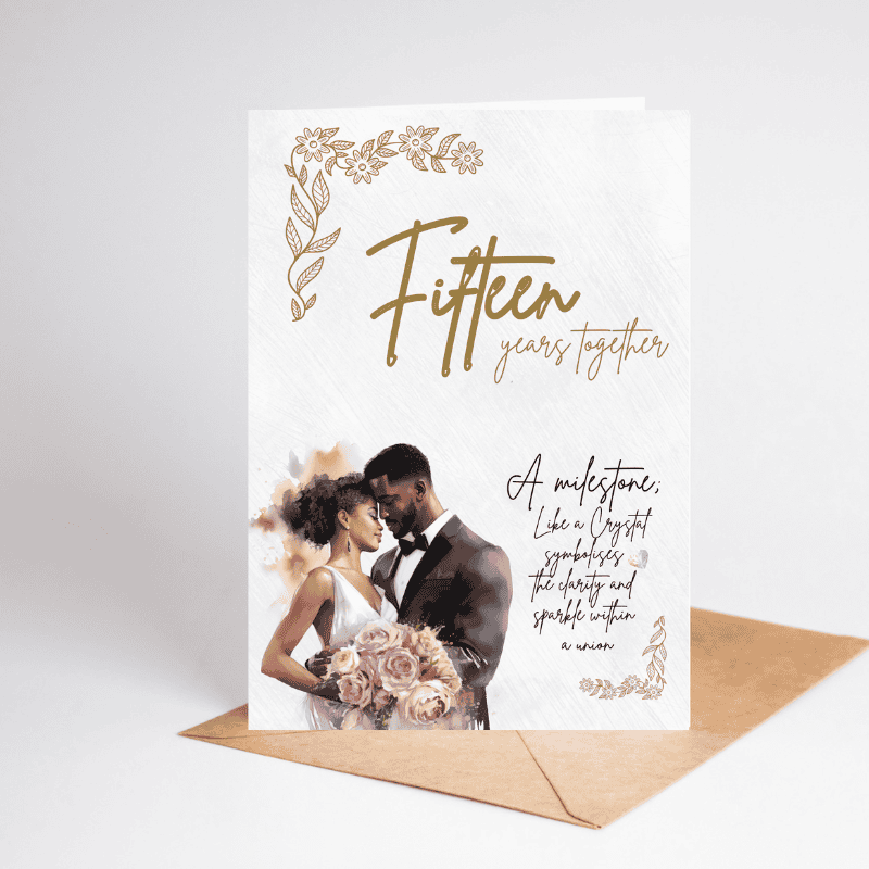 Wedding Anniversary Milestone Cards - Variable, Black couple designs - Image 4