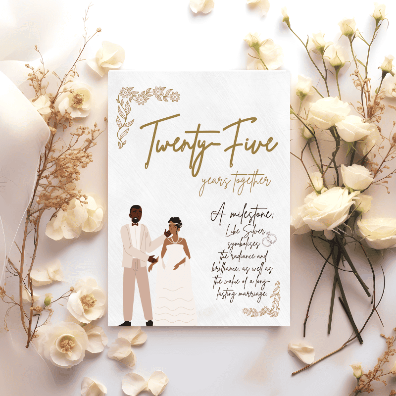 Wedding Anniversary Milestone Cards - Variable, Black couple designs - Image 6