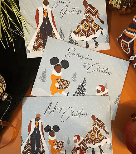 Multipack - African Print Family Christmas Card