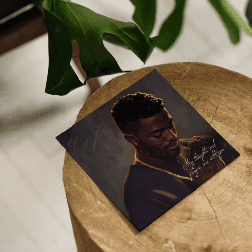 Black Sympathy Card, Black Condolence Card For Men