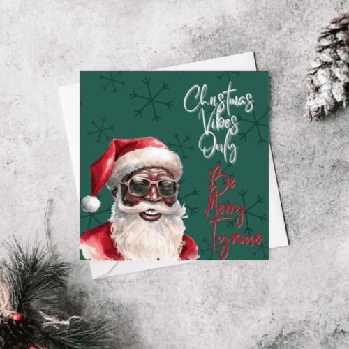 Black Santa Christmas Card - Personalised Card
