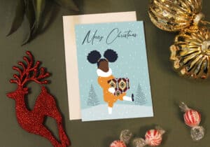 Yellow Pom Pom Christmas Girl