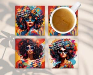 Coaster, Glass Coaster, Christian Coaster, Black Woman Coaster