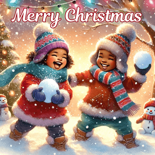Cute Snowball fight