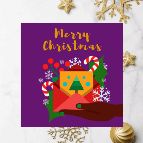 Merry Christmas Greetings Square Christmas Card