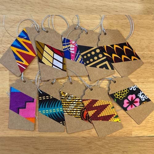 Assorted African fabric gift tags