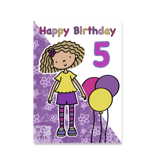 mixed race blond curly hair girl age card