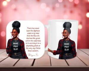 Wake Pray Slay (red) Mug & Coaster Set