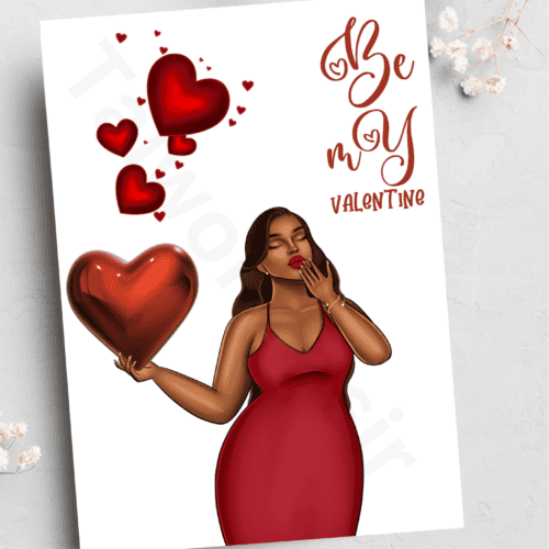 Valentines Card - blowing kiss