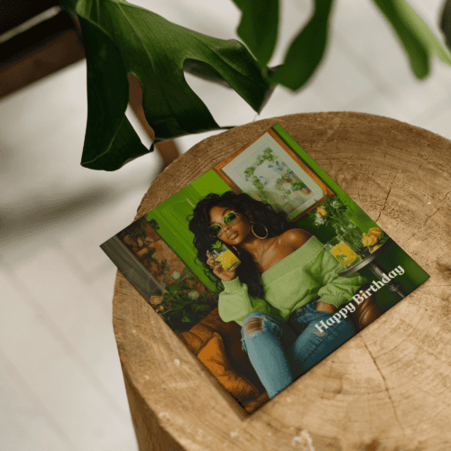 Gorgeous Woman in Green Birthday Card for Her