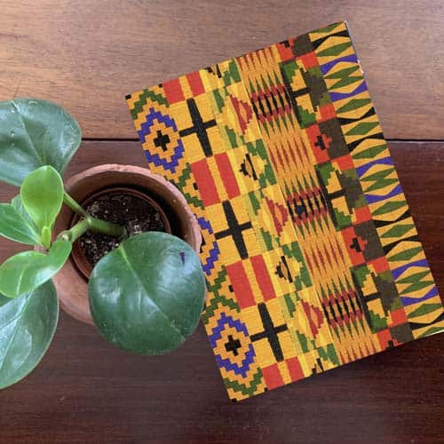 Kente print Notebook -LINED pages, soft cover, 48 pages
