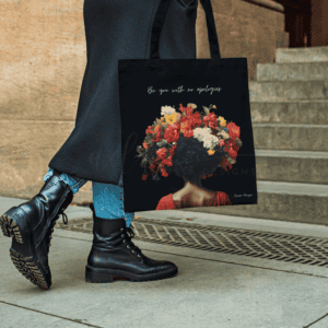 Flowers in her hair tote bag