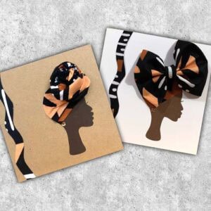 Bogolan 3d headwrap fabric cards,2 styles, personalised for any occasion