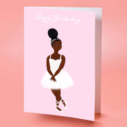 Little Black Girl Birthday Card- Free UK Shipping