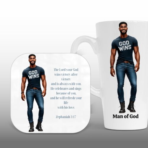 Latte Mug & Coaster Set, Christian Latte Mug & Coaster (Zeph 3.17)