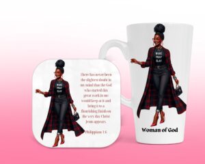Wake Pray Slay (R), Christian Latte Mug & Coaster Set, Christian Mug, Christian Coaster
