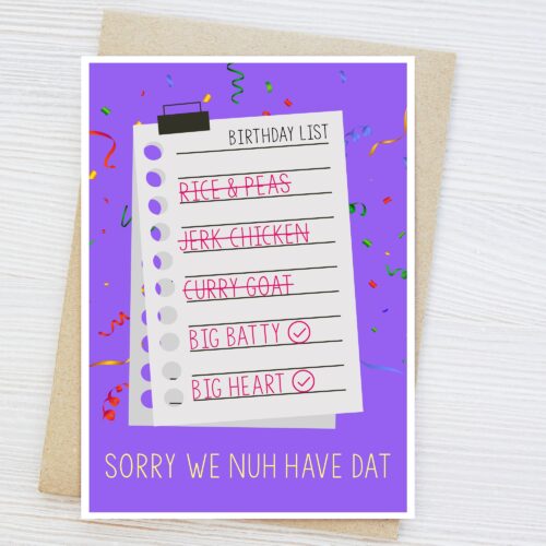 Funny caribbean jamaican girlfriend, partner, friendship card