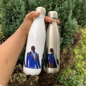 Mens water bottle, white or silver