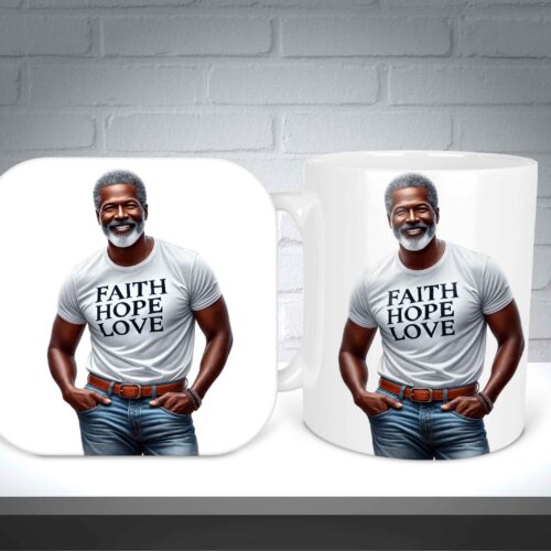 11oz Mug & Coaster Set, Christian Mug & Coaster, Christian Mug, Christian Coaster (1 Thess 1.3)