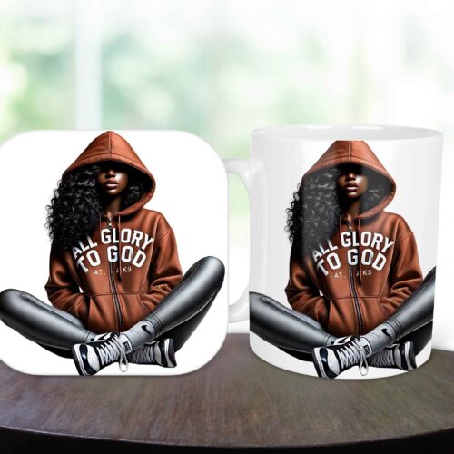All Glory To God, 11oz Mug & Coaster Set, Christian Mug, Christian Coaster