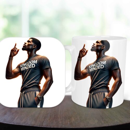 Kingdom Minded, 11oz Mug & Coaster Set, Christian Mug, Christian Coaster