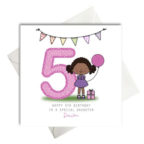 Birthday Girl Bunting Age Card